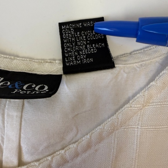 Style & Co White Textured Linen Blend V Neck Sleeveless Midi Dress Size 4P - Picture 6 of 9